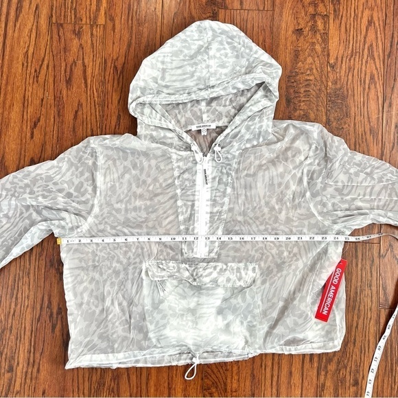 Good American Icy Leopard Print Windbreaker Layering Spring Jacket Size 2XL - Picture 11 of 16